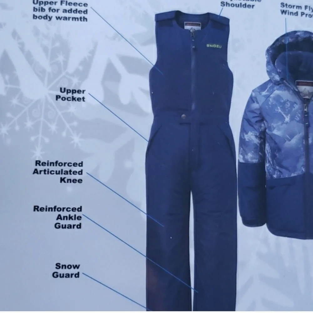 Snozu Blue Winter Jacket and Bib Set